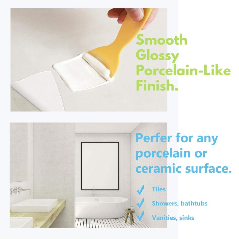 NADAMOO Tub and Tile Repair Kit White Tile Shower Repair Kit for Fiberglass Porcelain Ceramic Acrylic Stone, Fix Crack Chip Scrap Hole - 3.5 Oz - Image 4